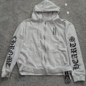 Chrome Hearts White Zip-up--Size Small